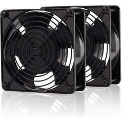 EZDIY-FAB 120mm Gehäuselüfter 200CFM 4000RPM CPU Lüfter 12V DC 4-Pin Molex PC Computer Hohe CFM Kühlgehäuse Fan mit Metall Fingerschutz Grill-Mining Rig 2 Ventilatoren für ETH ZEC/Bitcoin GPU-2 Pack