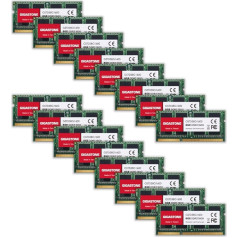 DDR3 RAM: GIGASTONE 128GB Kit (16x8GB) DDR3/DDR3L 1600MHz (1333MHz) PC3-12800 (PC3-10600) CL11 1.35V/1.5V 2Rx8 SODIMM 204 Pin Non-ECC Unbuffered Notebook er Module Upgrade
