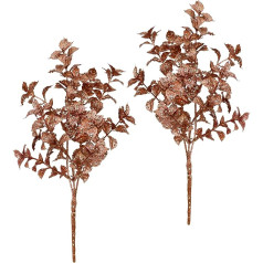Mini Ilex Branch with Glitter Artificial Plant Flower Bush Ilex Artificial Branch Decorative Christmas Decoration Arrangement Wreath Advent Wreath Garland Branch Christmas Decoration Set of 2