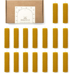 BESOULS 16 Bee Honey Candles | Magic Happiness Ritual 11/22 + QR with Digital Content | 100% Natural Wax | Handmade | Paraffin Free | 10 x 2 cm (16)