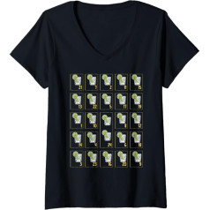 Women's Advent Calendar Gin Christmas 24 Door Gift T-Shirt with V-Neck