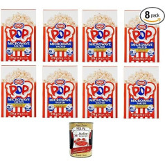 Pata Snack Popcorn Salted Microwave 8 x 270 g Pack of 3 Bags of 90 g + Italian Gourmet Polpa 400 g