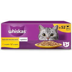 Whiskas Adult Cat Wet Food - Bird Selection in Jelly (13 x 4 Bags x 85g)