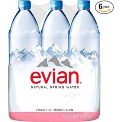 EVIAN Premium Natural Spring Water Natural Mineral Water 6 x 1.25 L Disposable