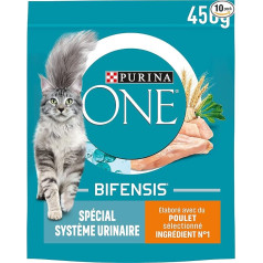 PURINA ONE Bifensis Urinary System Chicken and Wheat Dry Food for Adult Cats 450g Pack of 10
