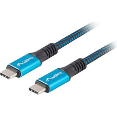 Kabelis usb-c m/m usb4 1.2m 100w 8k 60hz melns-zils