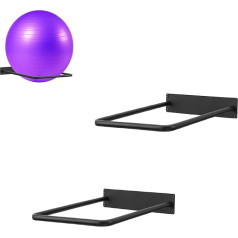 DNYLHRLZ Large Stability Ball Wall Shelf, Yoga Ball Storage Rack, Yoga Studio and Home or Commercial Fitness Balls Organizer (2 Black)