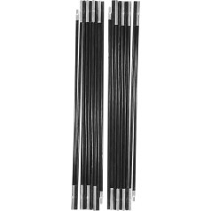 2 Rods Outdoor Camping Tent Pole, 4.9 m Fibreglass Tent Support Rod Bars, Outdoor Support Rods, Awning Frame Kit, Fibreglass Post Kit for Hiking, Backpacking, Travel, 7-8 People Camping Tent