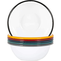 Argon Tableware White Enamel Bowls - 16 cm - 6 Colours