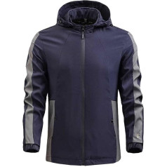 SRZYMJ Coat Men's Grey Winter Jacket Long Warm Transition Jacket with Hood Thin Outdoor Jacket Lightweight Sport Softshell Jacket Warm Quilted Vest Black Functional Jacket Parka Sports Jacket Leisure