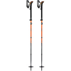 LEKI Sherpa FX Carbon Strong Ski Poles, Orange/Denim Blue, 120-140 cm