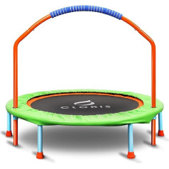 CLORIS 40 Inch Foldable Fitness Trampoline - Maximum Load 220bl, Rebounder with Adjustable Foam Handle Indoor/Outdoor Fitness Body Exercise