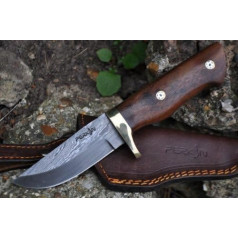 Perkin Handmade Damask Hunting Knife - AR100