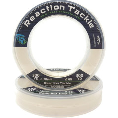 Reaction Tackle 100% Pure Fluorocarbon Fishing Line, High Strength, Abrasion Resistant, Fast Sinking, Virtually Invisible, with Extra Sensitivity, Ideal for Saltwater and Freshwater