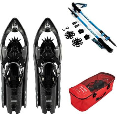 Inook OXM Carbon Snow Shoes I Snow Shoes with Climbing Aid I Snowshoe Set with Carbon Poles I Snow Shoes in Set