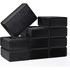 Hello Fit Yoga Block 3 Inch 10 Pack EVA Foam Firm and Supportive Yoga Block Balance Foam for Stretching, Pilates and Workout, 3 x 6 x 9 inches