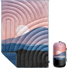 hotkoko Camping Blanket Lightweight Down Alternative Puffy Printed Camping Blanket Packable Outdoor Blanket for Camping, Travel, Stadium, Hiking, Picnics