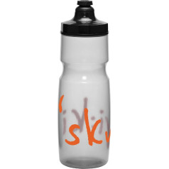 Skwiki Easy Squeeze Large Flow Self Sealing Lightweight Semi Transparent Water Bottle 740ml (Black-Orange)