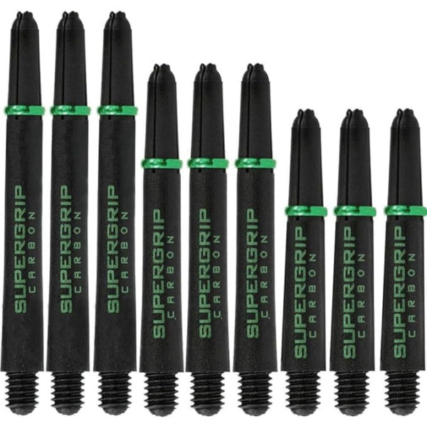 Supergrip Carbon Harrows Stems, Med 45mm, Tweenie 40mm, Short 35mm (Black/Green, Set of 5, 40)