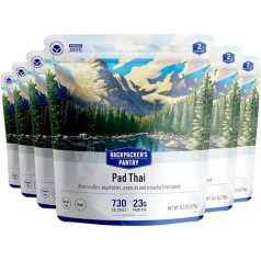 Backpacker's Pantry Pad Thai – gefriergetrocknete Rucksackreisen & Campingfutter – Notfallfutter – 23 g Protein, vegan, glutenfrei – 6 Stück