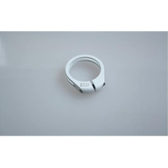 Seat Clamp, Bicycle Seat Clamp, Seat Post Clamp 1 Piece Bikes Seat Post Ultralight Aluminium 31.8 mm / 34.9 mm Mountain Road MTB Bicycle Seat Post Tube Clip with Titanium Screw (White 34 9 mm)