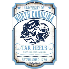NCAA North Carolina Tar Heels SignWood College Vault Style, Team Color, 11 x 17