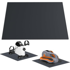Ellipse Leg Trainer Mat - 59.6 x 54.9 cm, Non-Slip Exercise Mat for Elliptical Trainer Under Desk, Stepper Floor Mat, Accessories for Fitness, Sports, Black