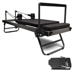 Pilates Reformer Maschine, Faltbare Pilates Maschine Ausrüstung für Zu Hause, Geeignet für Anfänger und Fortgeschrittene, für Zu Hause und Im Fitnessstudio