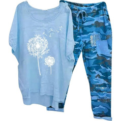 Briskorry Damen Set Zweiteiler, Oberteil Shirt und Hosen, Hosenanzug Baggy Lounge Hausanzug Rundhalsausschnitt Kurzärmeliger Jogginganzug Kuschelig Atmungsaktive Sport Outfit Solid Elegantes Yoga