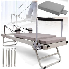 Llchaensc Foldable Pilates Reformer Machine for Home High Fan Alloy Springs Steel Structure 250 kg Weight Capacity for Strength Training for Strength Training