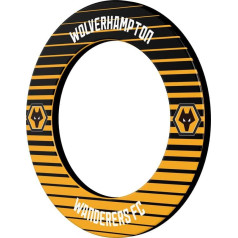 FOCO Officially Licensed Wolverhampton Wanderers Football Club Wolves FC Dartboard & Dart Surround Black Stripe (SU221)