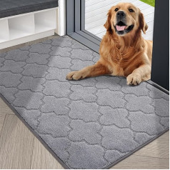 COSY HOMEER Door Mat Indoor 80 x 120 cm, Soft Absorbent and Dirt-Repellent Doormat Non-Slip Low Profile Dirt Trapper Mat Machine Washable for Back Door, Entrance, Hallway, Kitchen, Grey