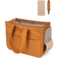GreenTaya Dog Carrier Transport Bag Dog Carry Bag Cat Dog Transport Bag Dog Bag for Small Dogs Travel Bag Cat Bag with 5 Large Pockets (Brown)