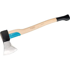 HAZET Wooden Axe 2133-1250 I Length (Handle): 700 mm I Tool Head and Wooden Handle with Triple Safety Wedging I Hickory Handle I for Removing Logs, Crevices and Felling Smaller Trees