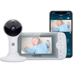 Motorola Nursery Baby Monitor VM64 - 4.3 Inch WiFi Video Baby Monitor with Camera - Smartphone App, Magnetic Holder, Long Range, 2-Way Audio, Digital Zoom, Room Temperature, Lullabies, Night Vision