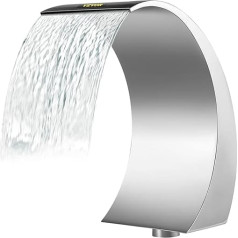 VEVOR Splash Shower Pool 30 x 60 x 45 cm, Grey Pool Water Shower, Stainless Steel Swimming Pool Fountain, Garden Pond Decoration Fountain, Constant Water Flow, Curved Design