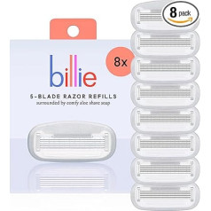 Billie Ladies Razor Refill Blades - 5 Blades - Pack of 8