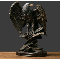 fazhongfa Eagle Statue Sculpture Decoration Bronzed Resin Collectible Decorative for Office Home Room Living Room Desktop Decoration Meaningful Gift for Men Coworkers