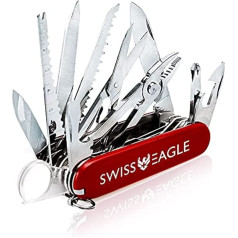 Swiss Eagle Swiss Knife Multitool Pocket Knife (Red)