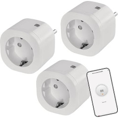 EMOS GoSmart ZigBee Socket 16A, Pack of 3, 2.4GHz Smart Socket with Timer and Electricity Meter, Controlled Manual and with Smart App, Compatible with Voice Assistant Amazon Alexa, Google Assistant,