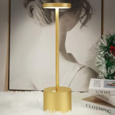 Hapfish LED Wireless Table Lamp, 8000 mAh Battery Operated Table Lamp with Remote Control, Aluminium, 3 Colour Modes, Continuously Dimmable, Battery Table Lamps for Dining Table, Bedside, Desk,