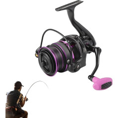 Rotating Fishing Reels, Saltwater, Lightweight, Robust, Rotating Metal Fishing Reels, Interchangeable Saltwater Reel in Sturdy Palm Grip Design for Fishermen