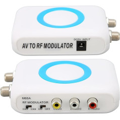 PUSOKEI RF Modulator, RCA to RF Modulator, HD VHF Demodulator Converter for CATV System, RF Coaxial Converter, Supports NTSC Format Output