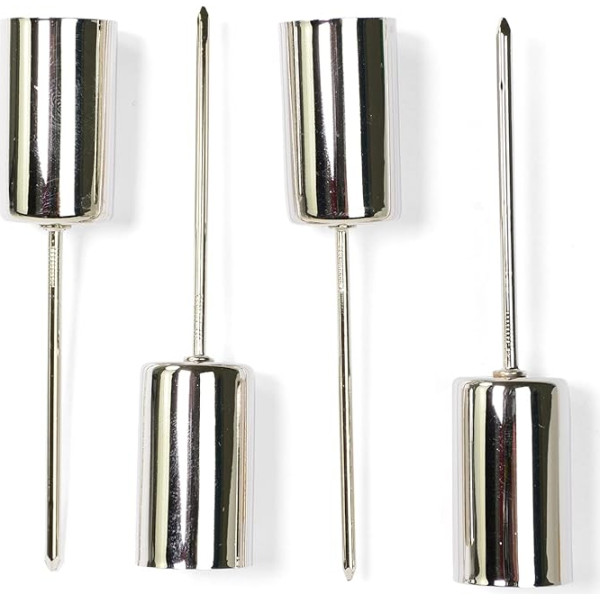 Riffelmacher 10861 - Taper Candle Holder, Metal, 2.3 x 11 cm, Pack of 4, Silver, Arrangement, Advent Wreath, Decoration, Christmas