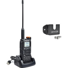 QUANSHENG UV-K5 Radio 5W Walkie Talkie Long Range Rechargeable Handheld Radio for Adults Police Radio with FM, NOAA, Type-C Charge, 200 Channels (UV-K5 with Holder)