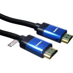 rhinocables 8K HDMI Cable High Speed Premium HDTV Braided Cable 3D, ARC, HDR 8K@60HZ, 4K@120HZ with Ethernet, Smart TV, Fire TV, X Box, Gaming, Video Display (2m, Blue)