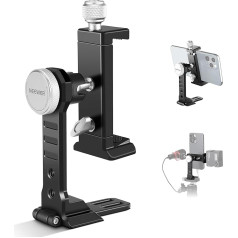 NEEWER Mobile Phone Tripod Holder 360° Rotating Phone Stand Holder Clamp with Cold Shoe and Arca Type Base, Compatible with iPhone 15 Pro Max Galaxy S24 Ultra Pixel and 2.6 Inch to 4 Inch Wide Mobile