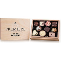 Premiere Mini - Chocolates - 10 Handmade Chocolates | Gift | Chocolate in Elegant Wooden Box | Gift | Women | Men | Mother's Day | Father's Day | Wedding | Man | Woman | Gift Idea