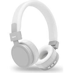 Hama Freedom Lit II Bluetooth Headphones with Headband, Wireless Headphones, Foldable, with Microphone, 15 Hours Battery Life, USB-C Charging, White