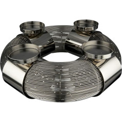 GILDE Advent Wreath – 4 Bulb Candle Holder – Advent Decoration Made of Stainless Steel – for 4 Candles – Colour: Silver – Diameter 37 cm